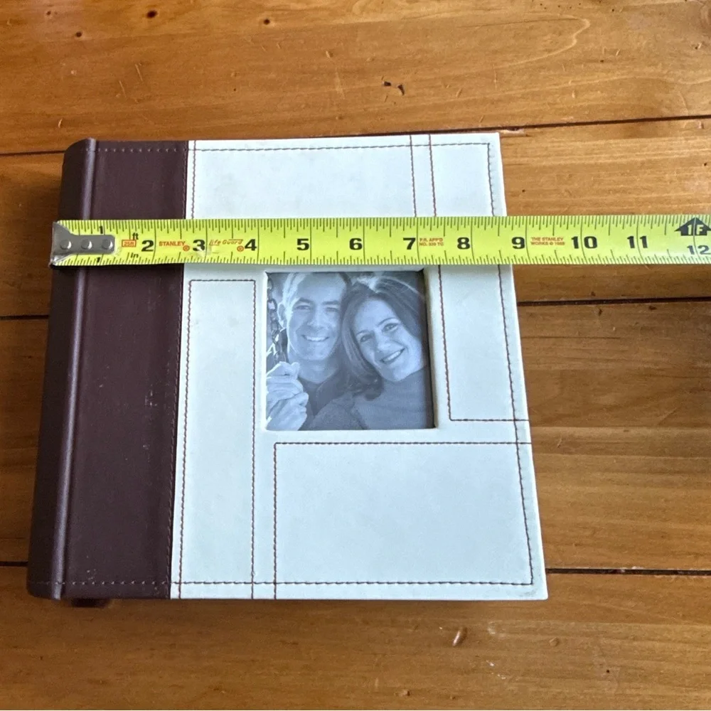 Photo Album 4” x 6”for 160 Photos Pictures Faux Leather Cover Cream & Brown